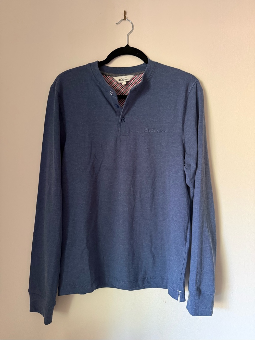 Ben Sherman Long Sleeve Henley - Dusty Blue
